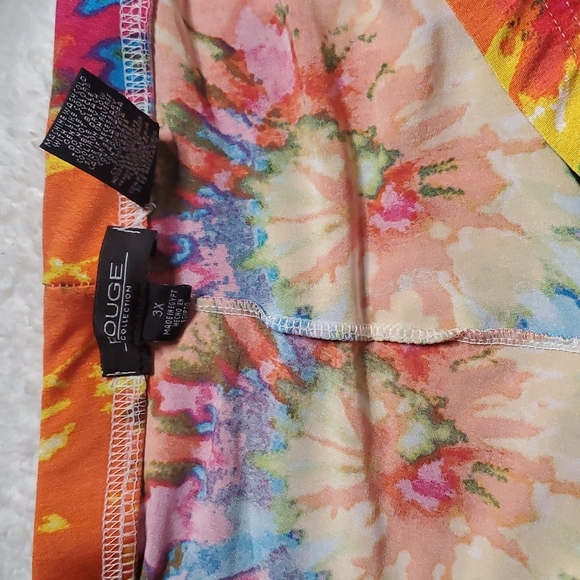 Rouge Collection Tie Dye Rainbow Leggings - Picture 2 of 4